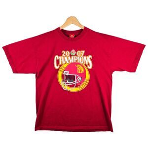 2007 USC Trojans Champions Official Rose Bowl Shirt XL Vintage NCAA Football